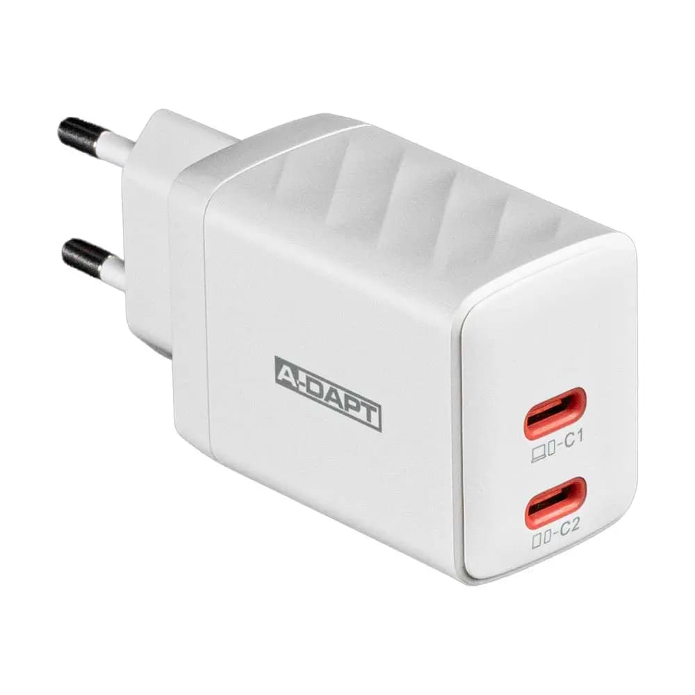 Home charger 45W 2x USB-C PD white