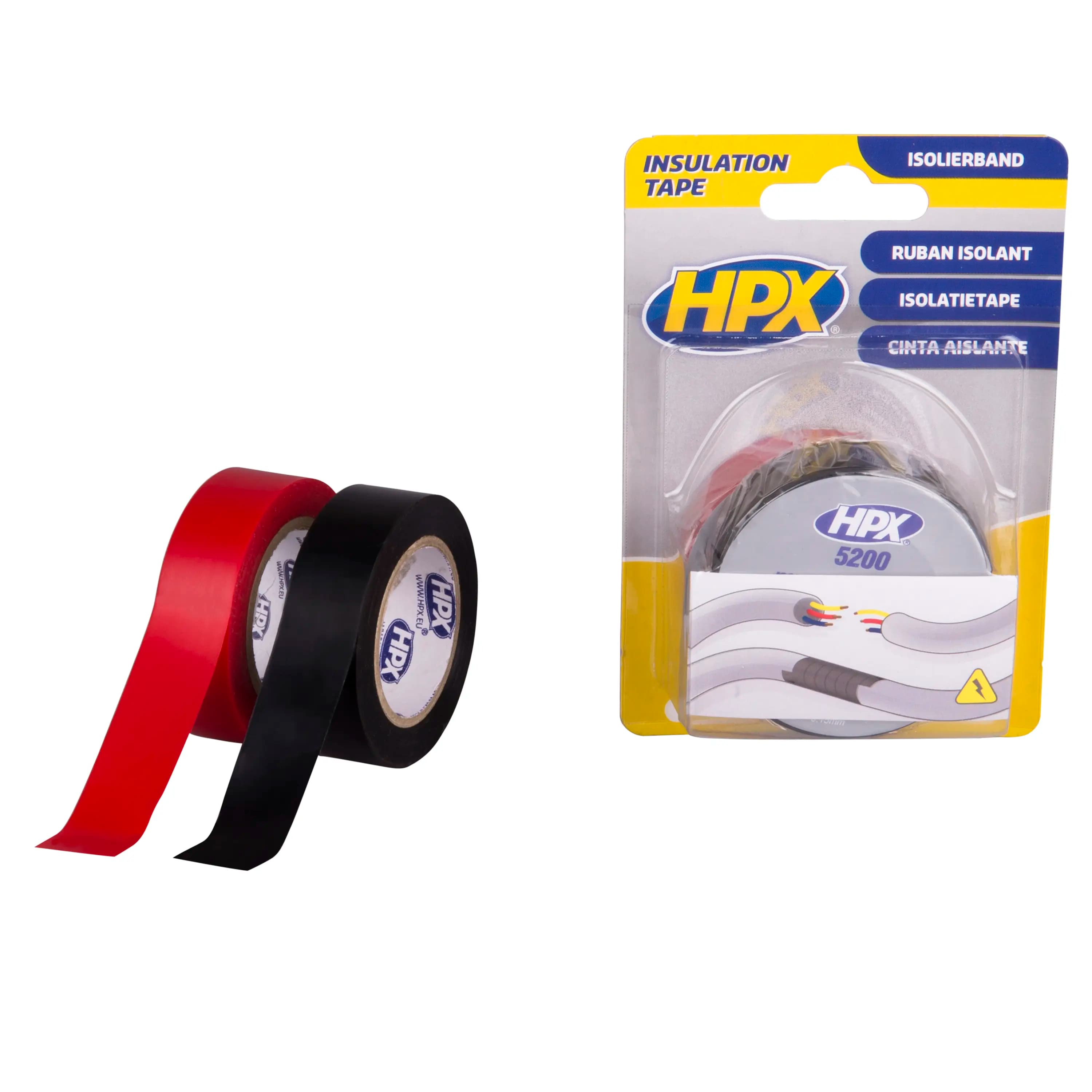 PVC isolatietape - zwart + rood 19mm x 10m