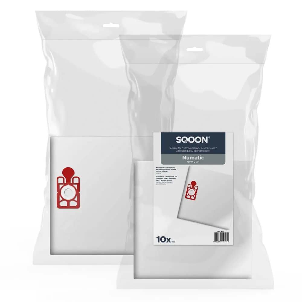 SQOON Staubsaugerbeutel passend für Numatic NVM 2BH 320-390 Modelle