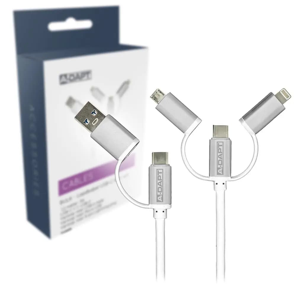 Data and Charging cable USB-C 6in1 white