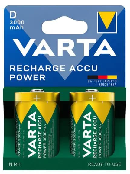 Varta Recharge Battery Power D 3000mAh Blister 2