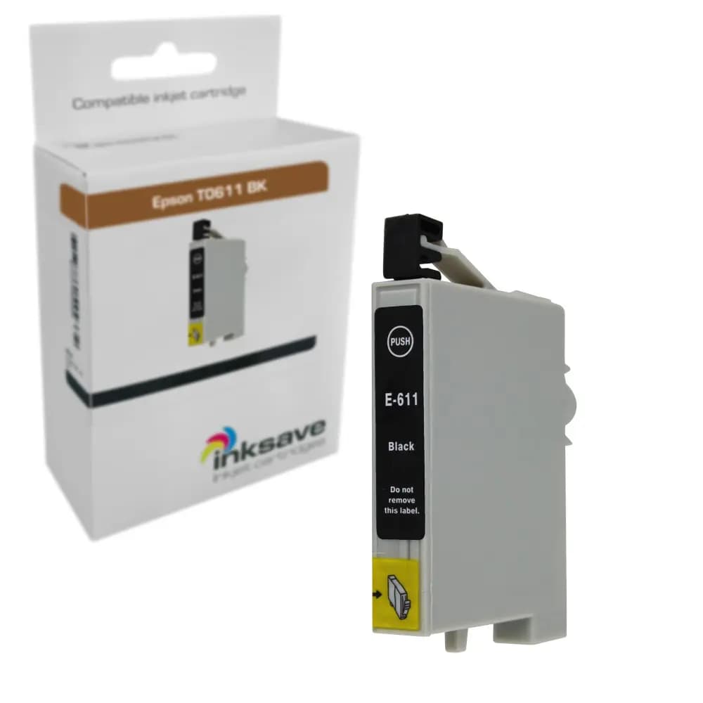 Inksave replacement for Epson T0611 BK
