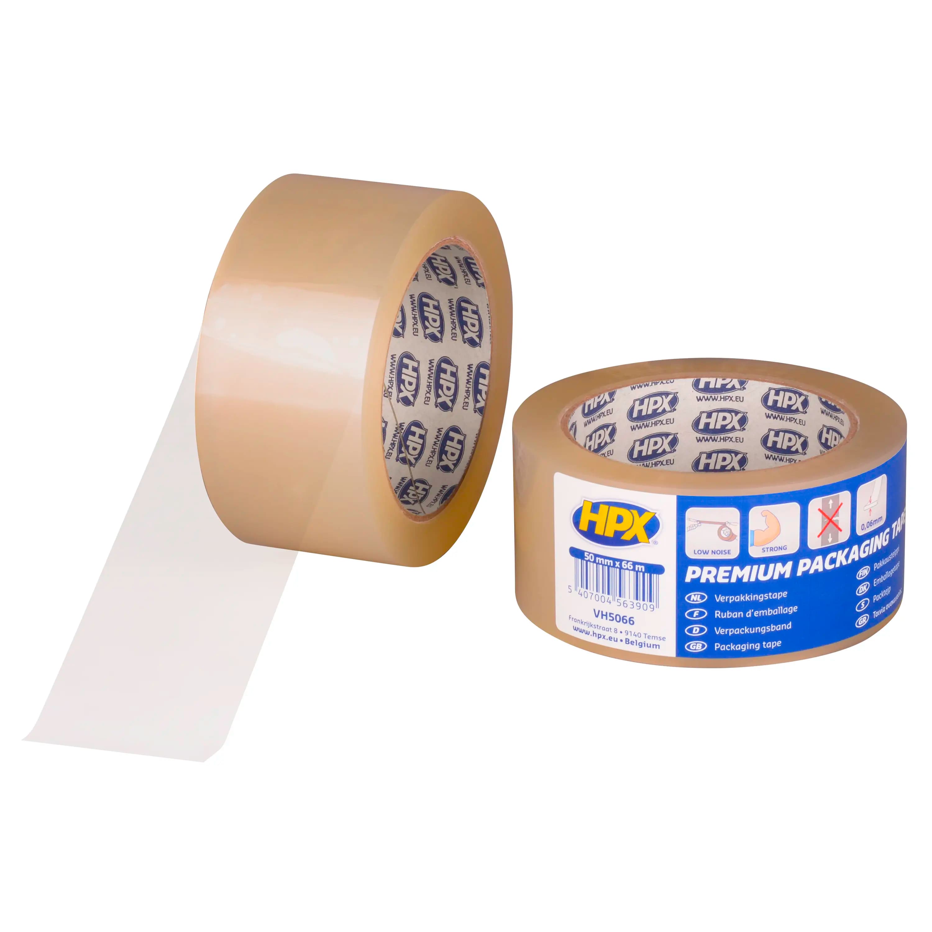 Packaging tape premium - transparent 50mm x 66m