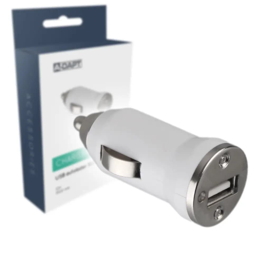 Car charger 1xUSB 1.5A compact white