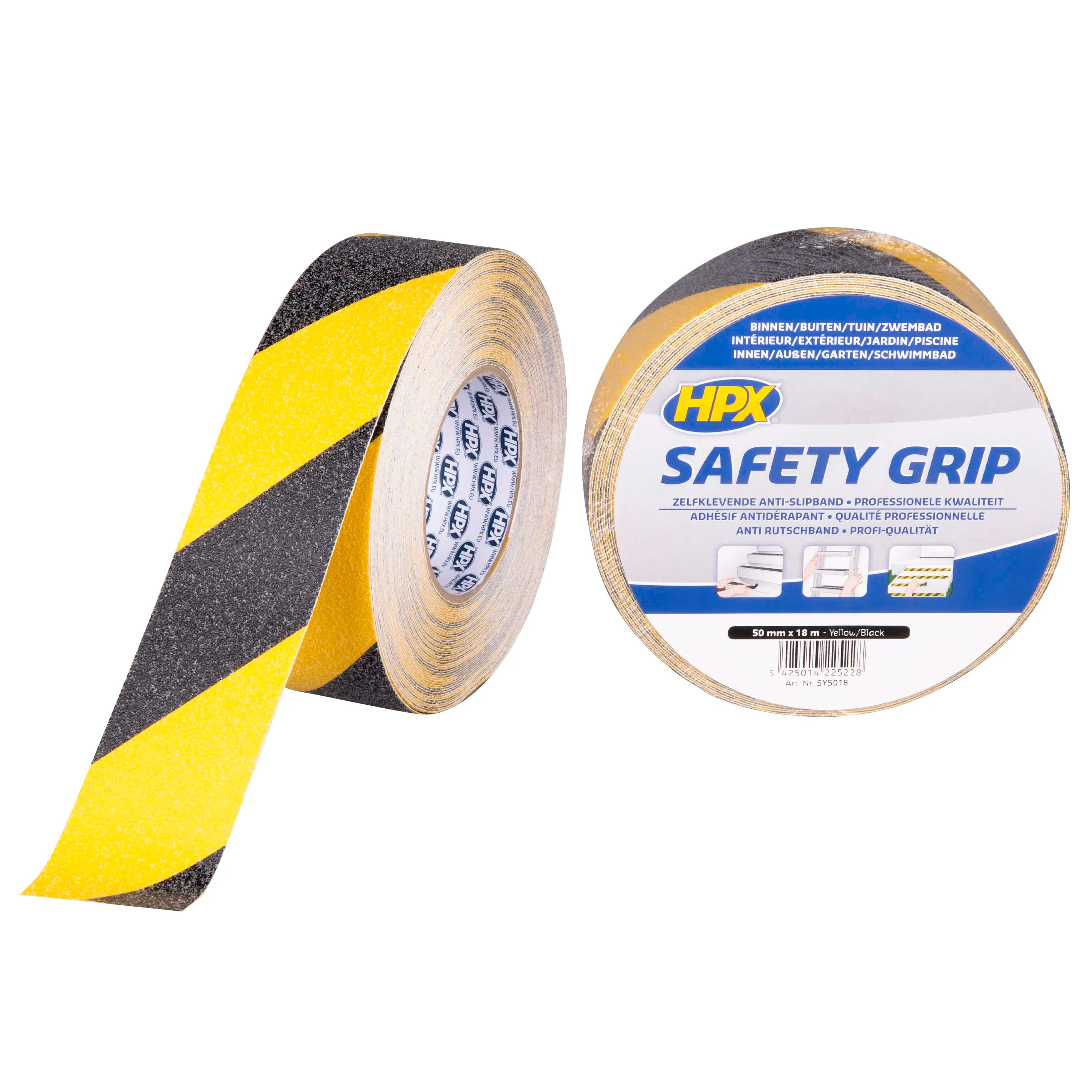 Anti-slip tape - black/yellow 50mm x 18m