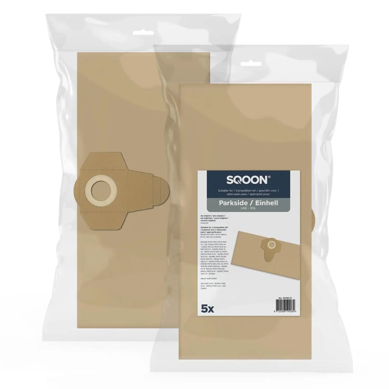 SQOON Stofzuigerzakken geschikt voor Parkside / Einhell - 20 liter