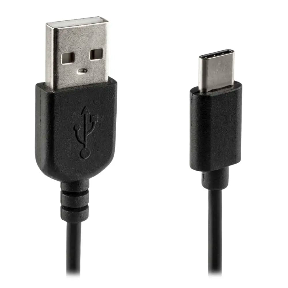 Data and charging cable USB-A > USB-C 2m black