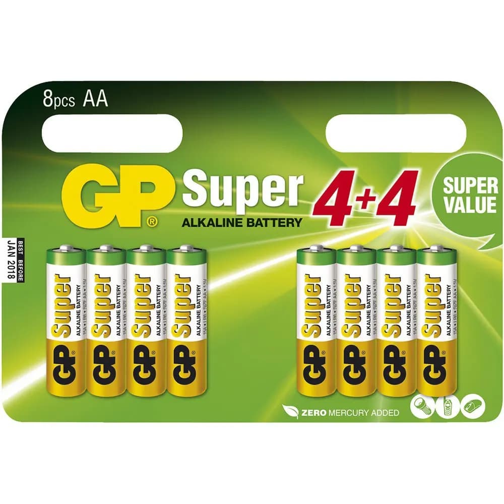 AA battery GP Alkaline Super 1.5V (8pcs)