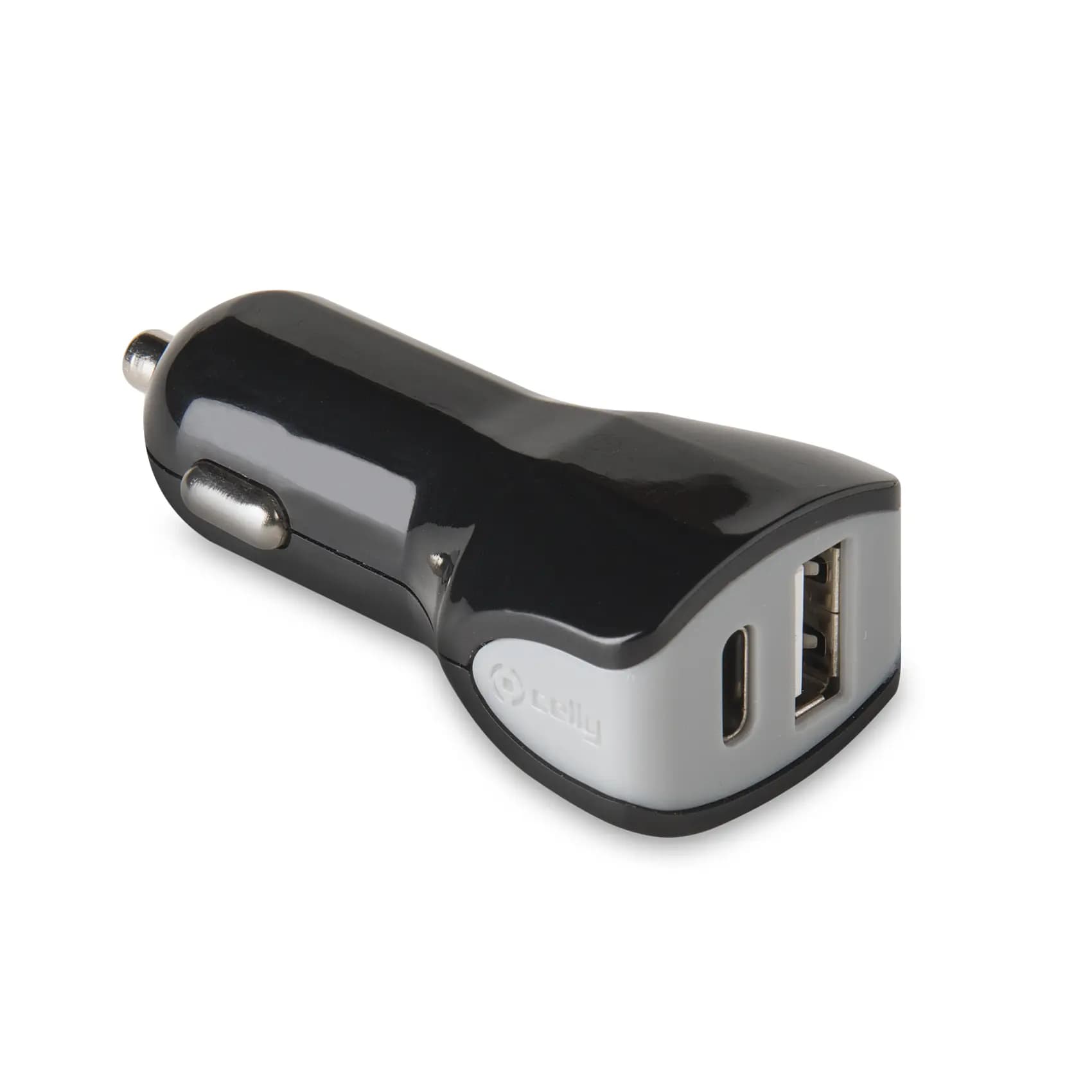 Car charger 1x USB + 1x USB-C 2,4A Black