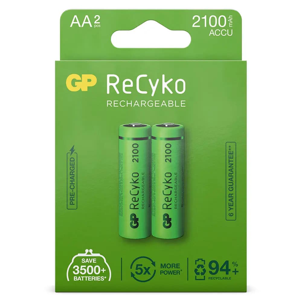 AA battery Rechargeable GP NiMH 2000 mAh ReCyko + 1.2V (2pcs)