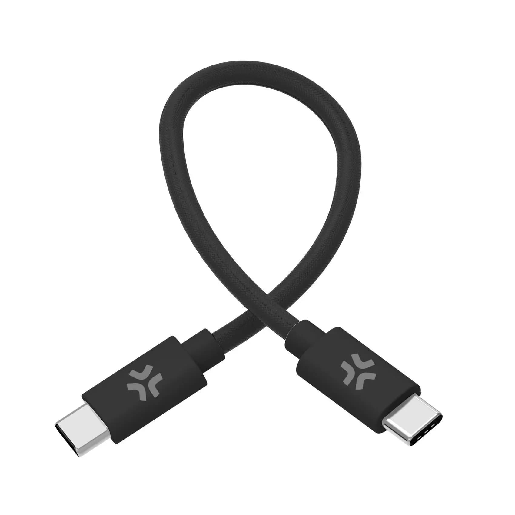 Data/charging cable USB-C - USB-C 0.3m black