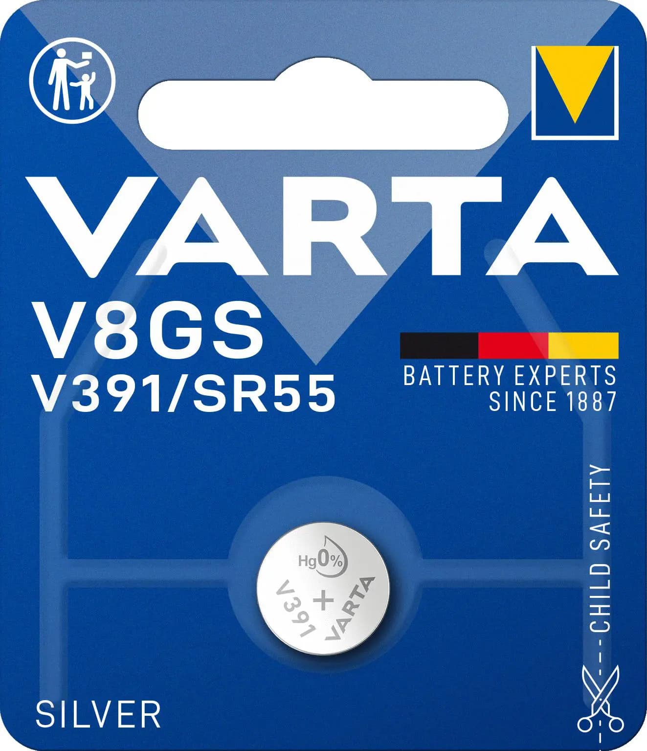 Varta V8GS / V391 / SR55 Silver Blister 1