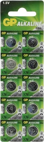 GP Alkaline button cell 76A blister (10pcs)