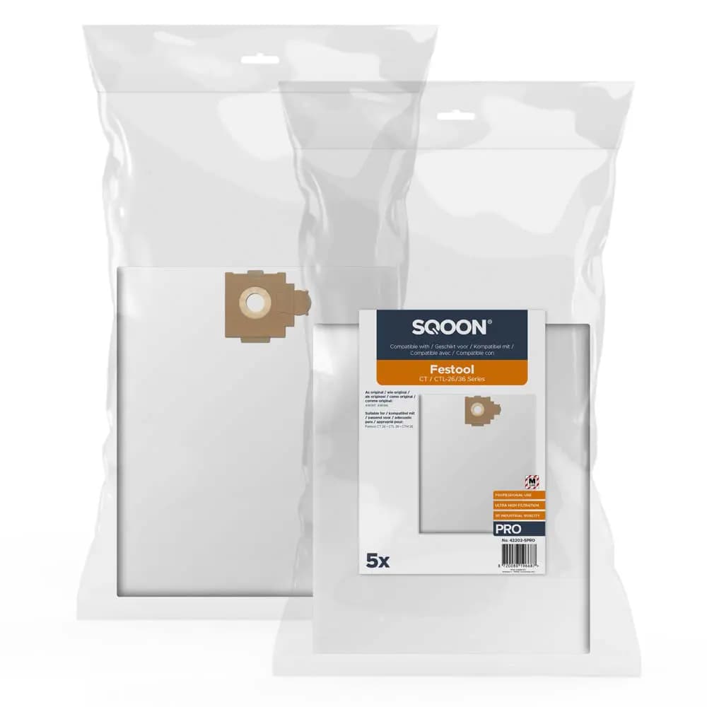 SQOON Staubsaugerbeutel passend für Festool CTL-26/36 HF PRO