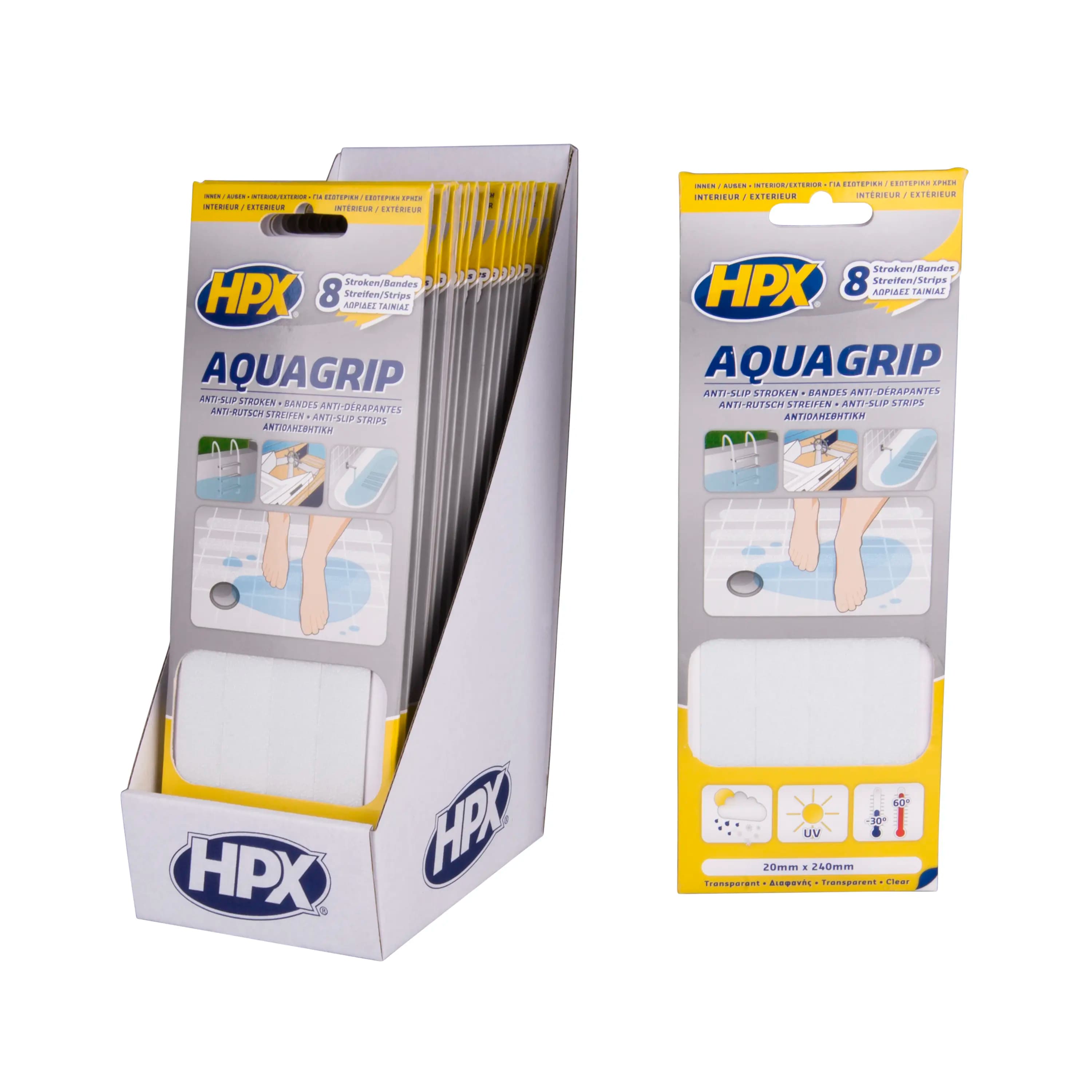 Aqua Grip non-slip tape (8 pieces) - transparent 20mm x 240mm