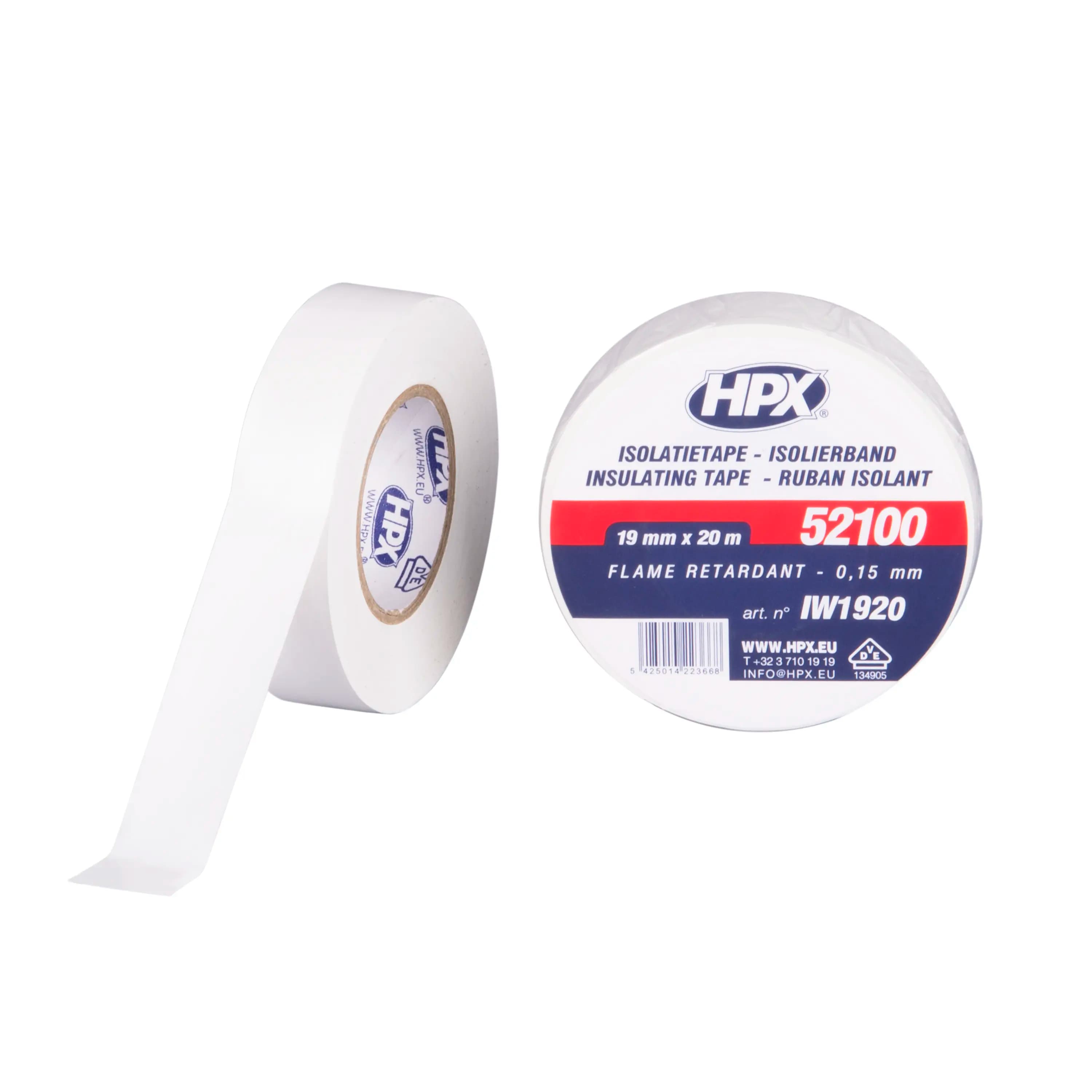 PVC isolatietape VDE - wit 19mm x 20m