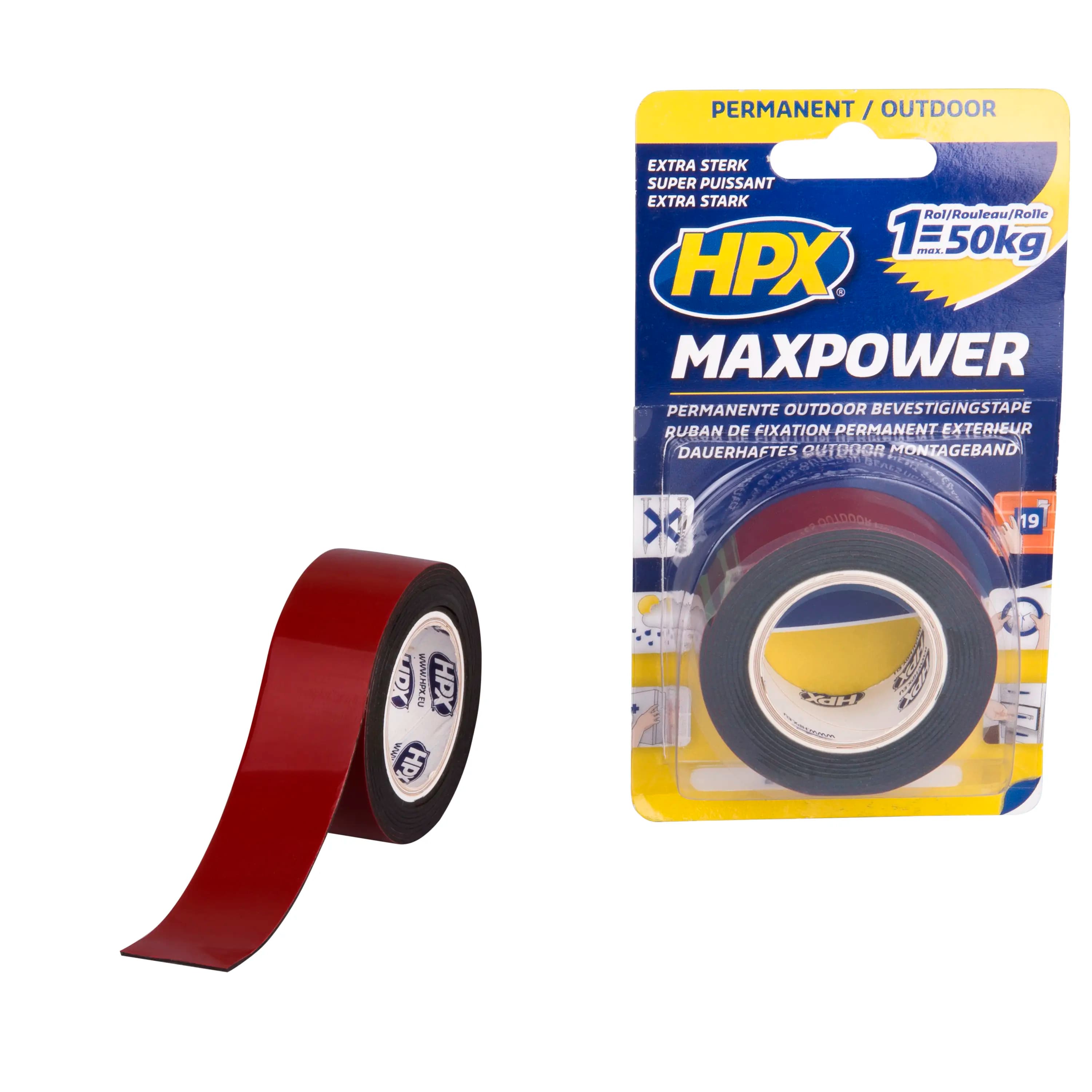 Max Power Outdoor bevestigingstape - zwart 25mm x 1,5m
