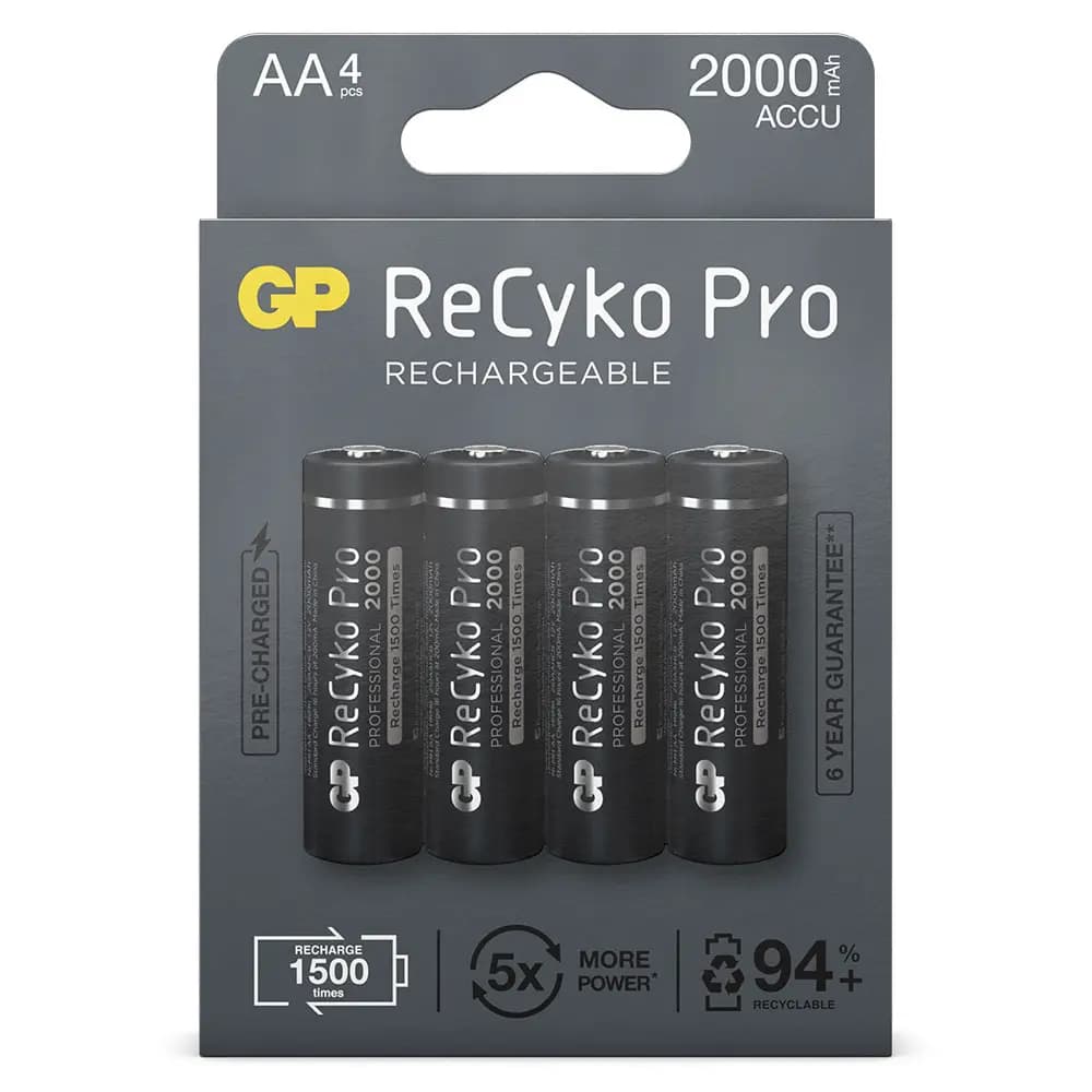 AA batterij Oplaadbaar GP NiMH 2000 mAh ReCyko Pro 1,2V 4 stuks