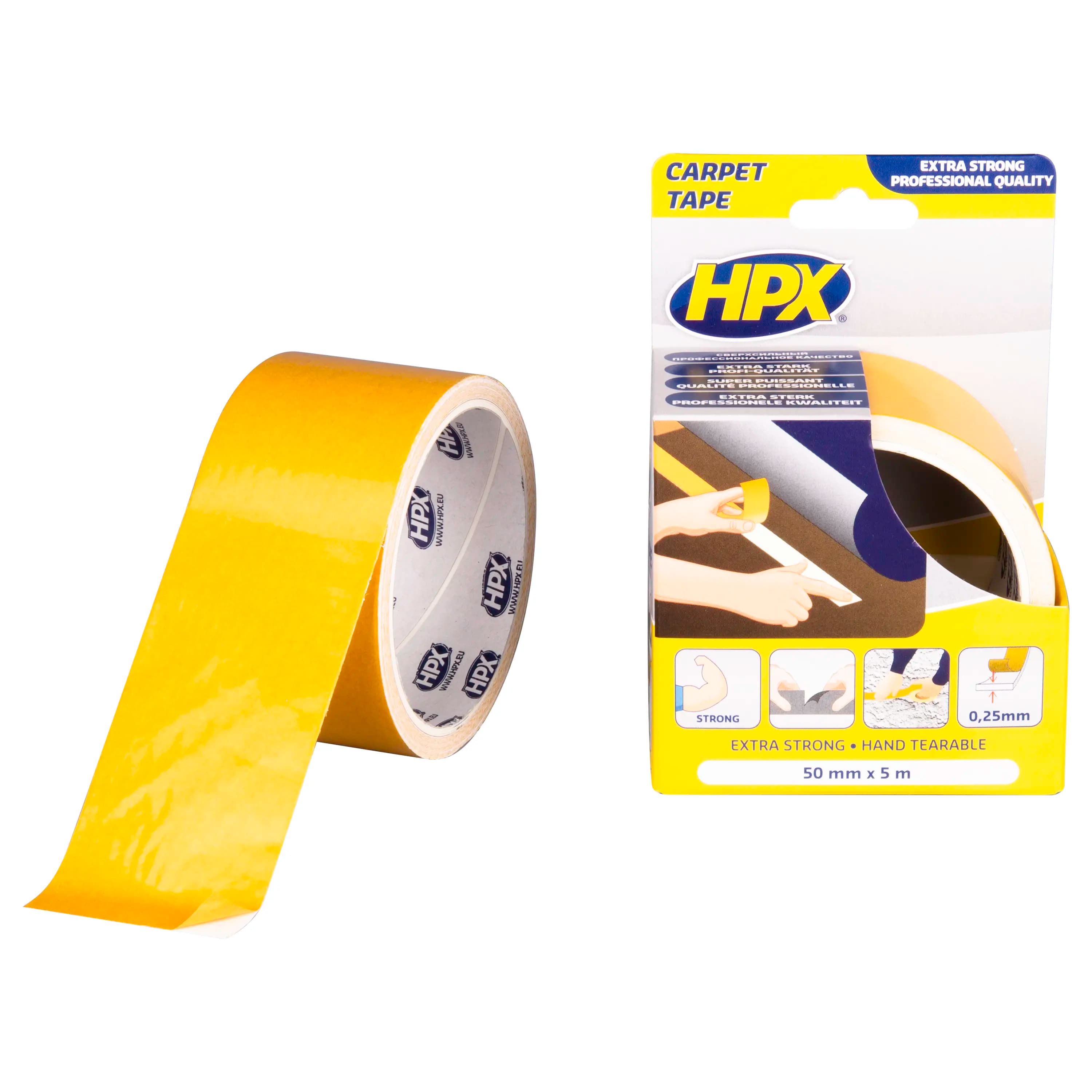 Double sided carpet tape - white 50mm x 5m