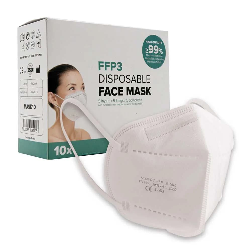 Medical FFP3 Mask White ( 10 pieces in box)