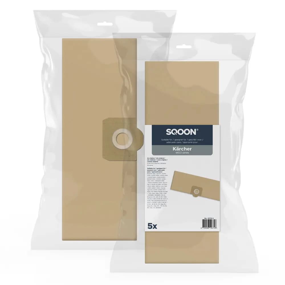 SQOON Vacuum Cleaner Bags suitable for Kärcher WD3 Series