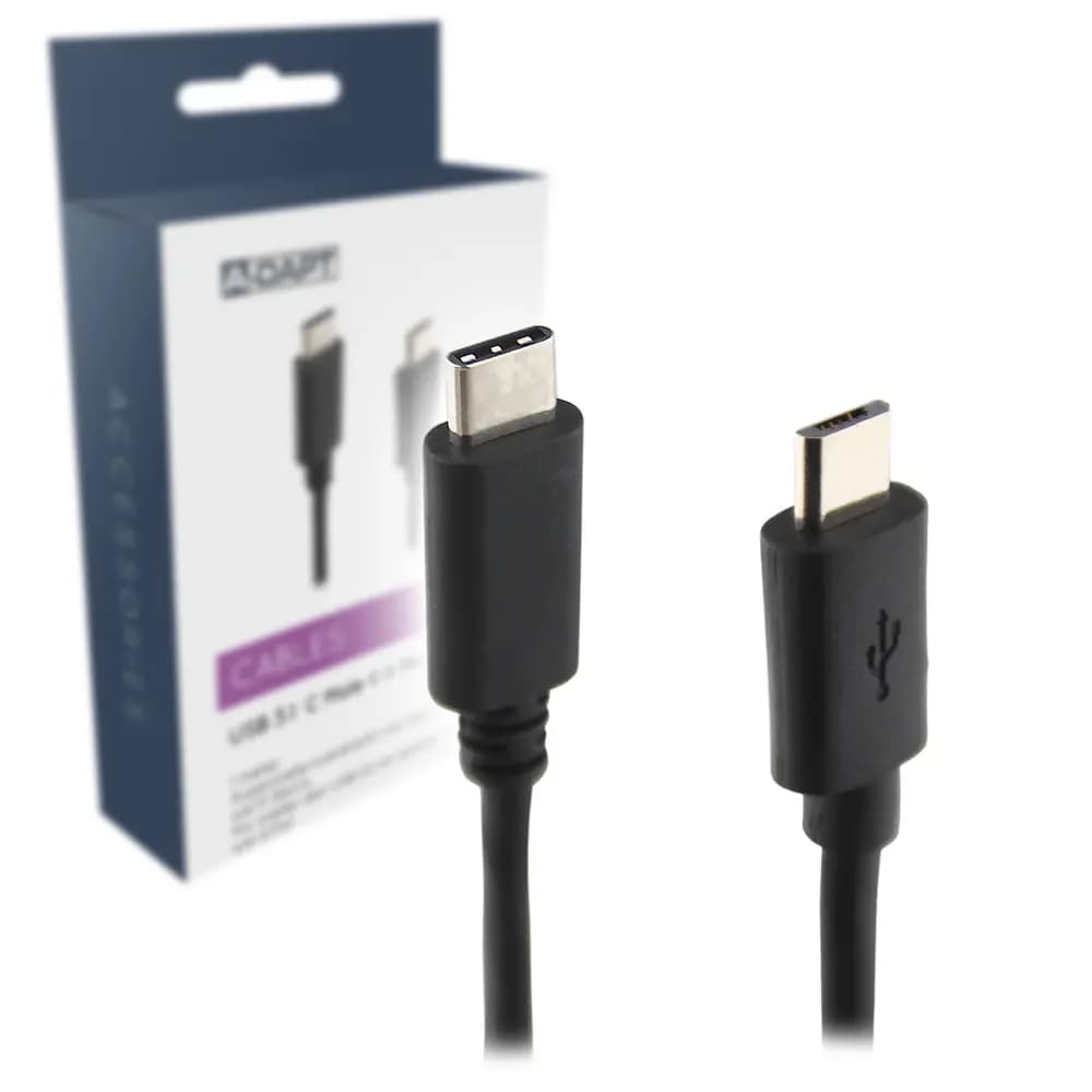 Data en laadkabel USB-C 3.0 - Micro USB 2.0 zwart