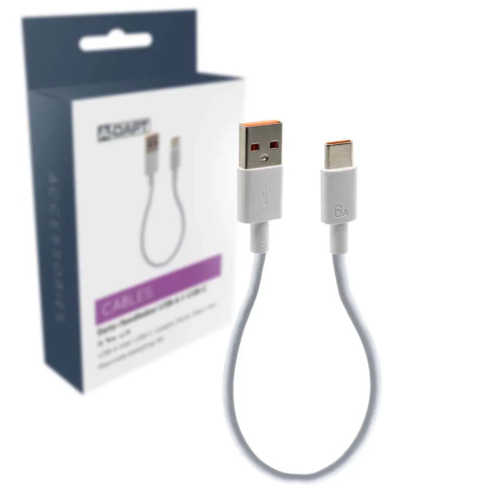 Data-/laadkabel USB-A > USB-C 0,3m wit