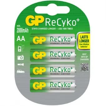 AA batterij Oplaadbaar GP NiMH 2000 mAh ReCyko+ 1,2V 4 stuks