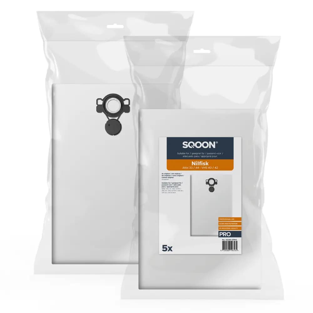 SQOON Staubsaugerbeutel passend für Nilfisk Attix 33 / 44 - VHS 40 / 42 PRO