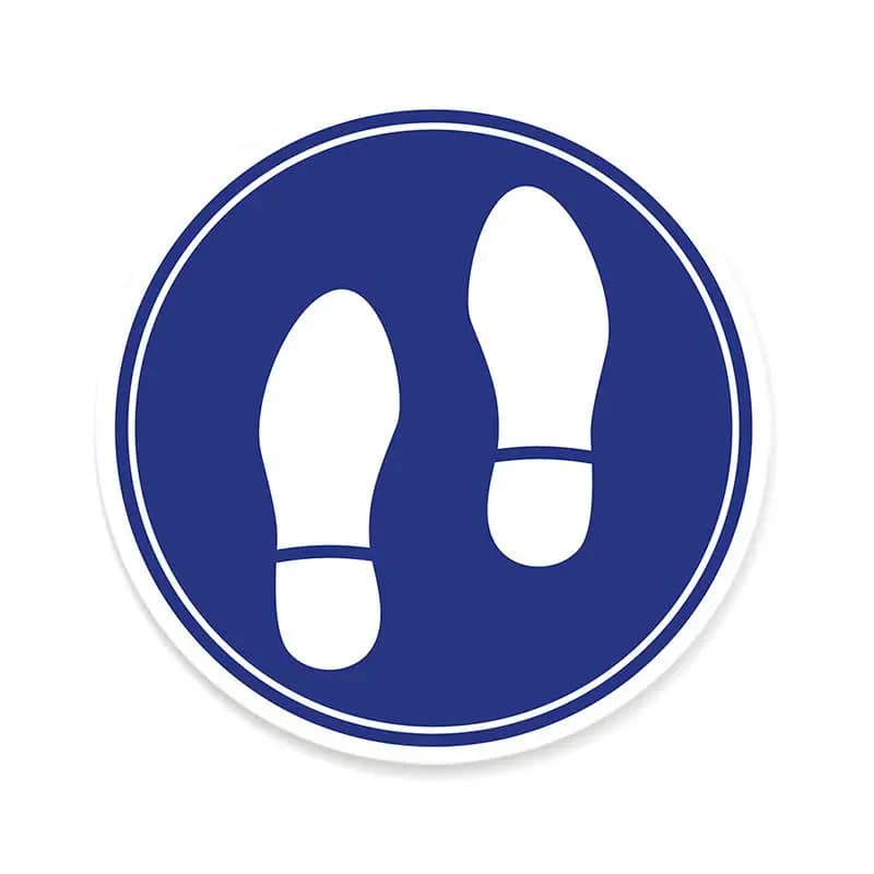 Floor sticker round blue "Footsteps"
