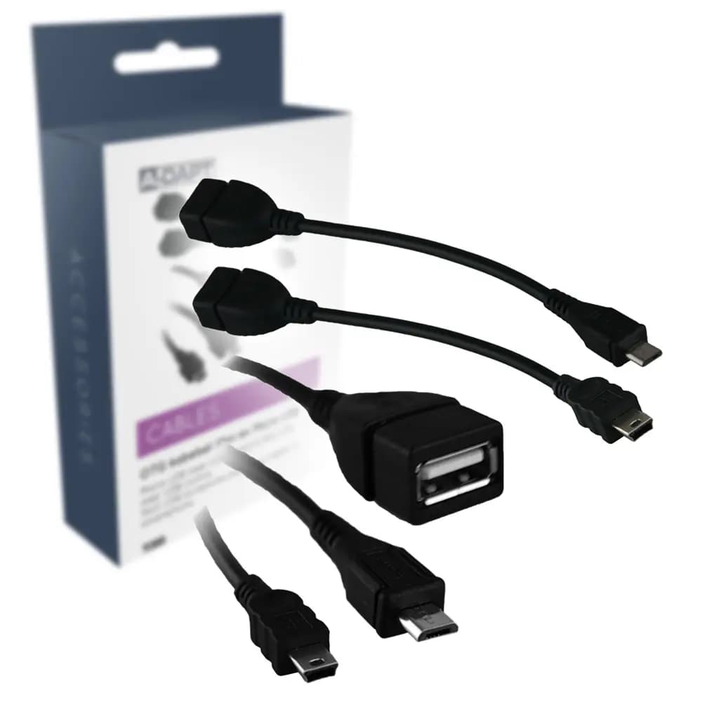 OTG-Kabelsatz Mini und Micro USB schwarz