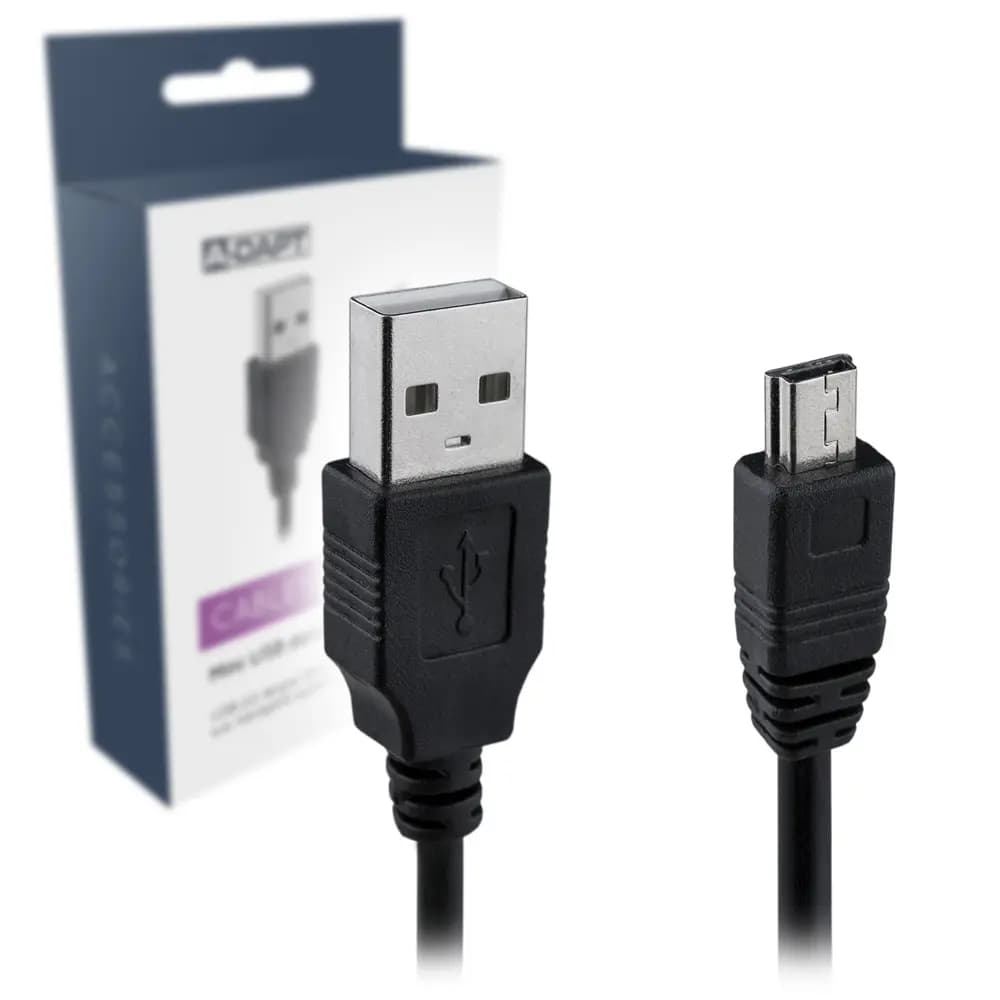 Data and charging cable Mini-USB black