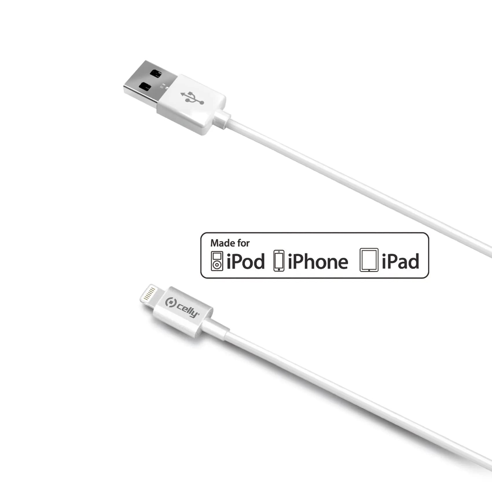 Data-/charging cable Apple Lightning MFI 2m white