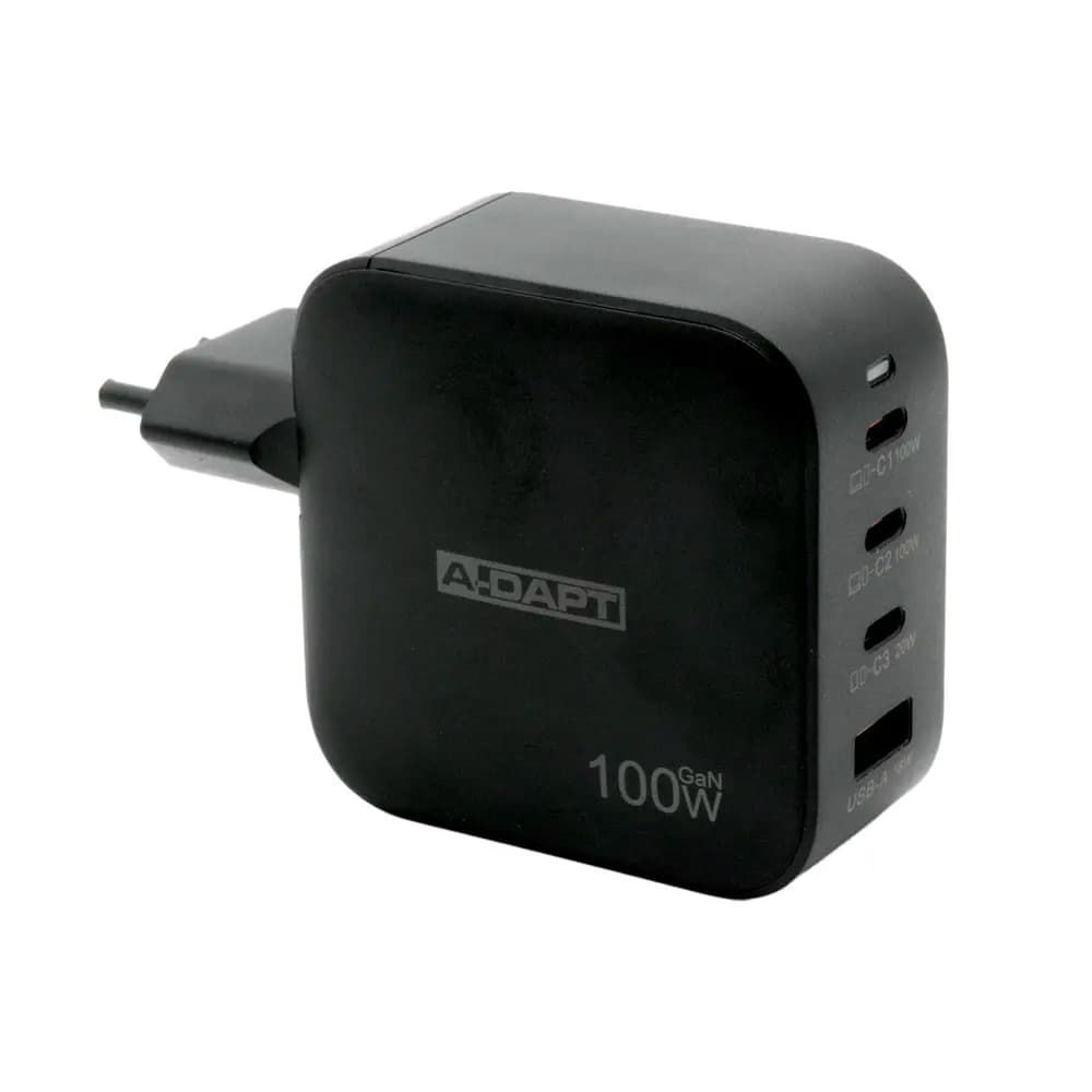 Home charger 100 W 3x USB-C PD USB QC 3.0 black