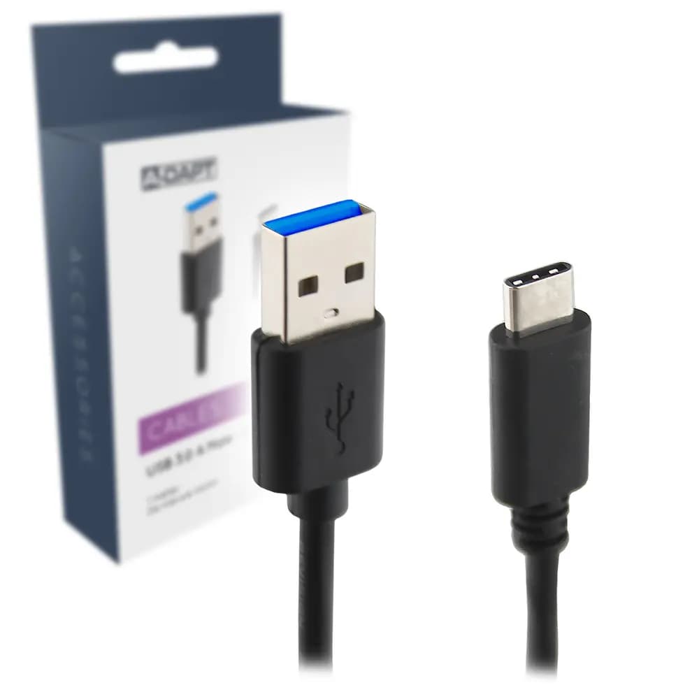 Data en laadkabel USB-A 3.0 - USB-C 3.1 zwart
