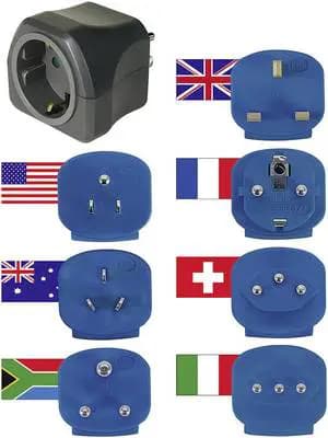 Travel plug range earthed