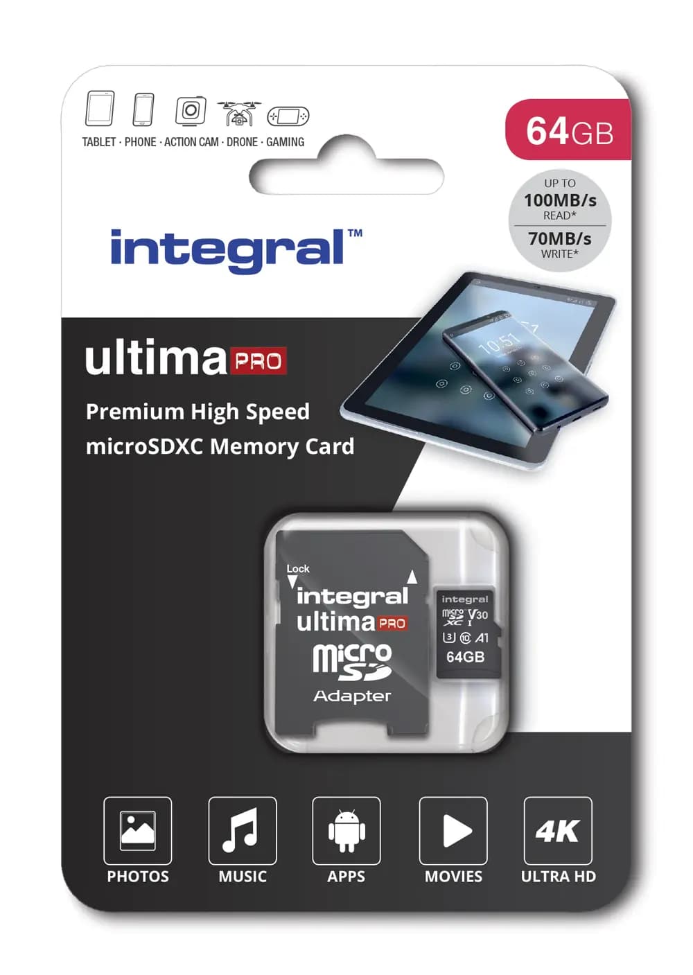 V30 UltimaPro X2 64GB microSDXC Klasse 10 U3
