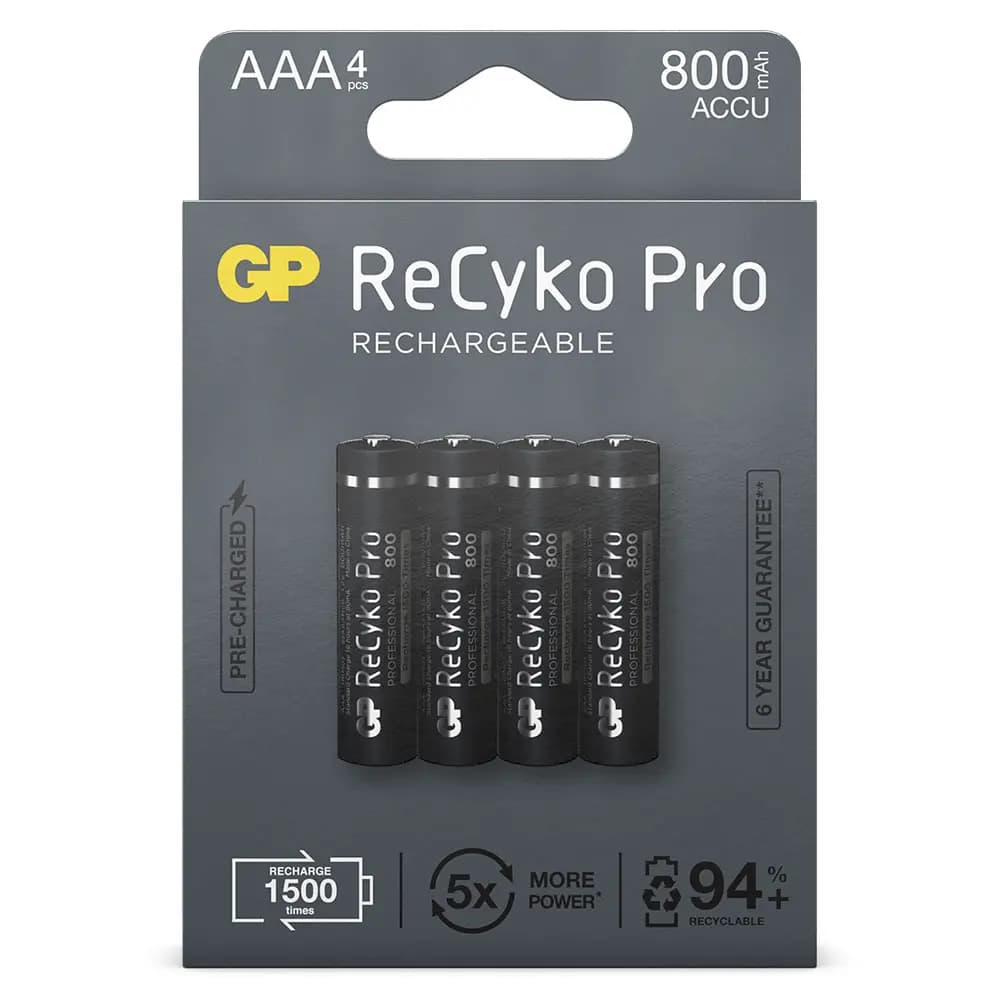 AAA battery Rechargeable GP NiMH 800 mAh ReCyko Pro 1,2V (4 pcs)