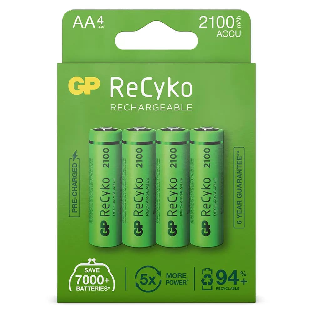 AA battery Rechargeable GP NiMH 2100 mAh ReCyko 1,2V (4 pcs)
