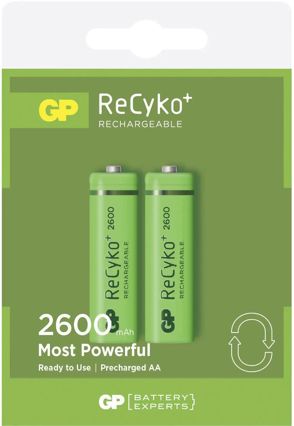 AA batterij Oplaadbaar GP NiMH 2600 mAh ReCyko+ 1,2V 2 stuks