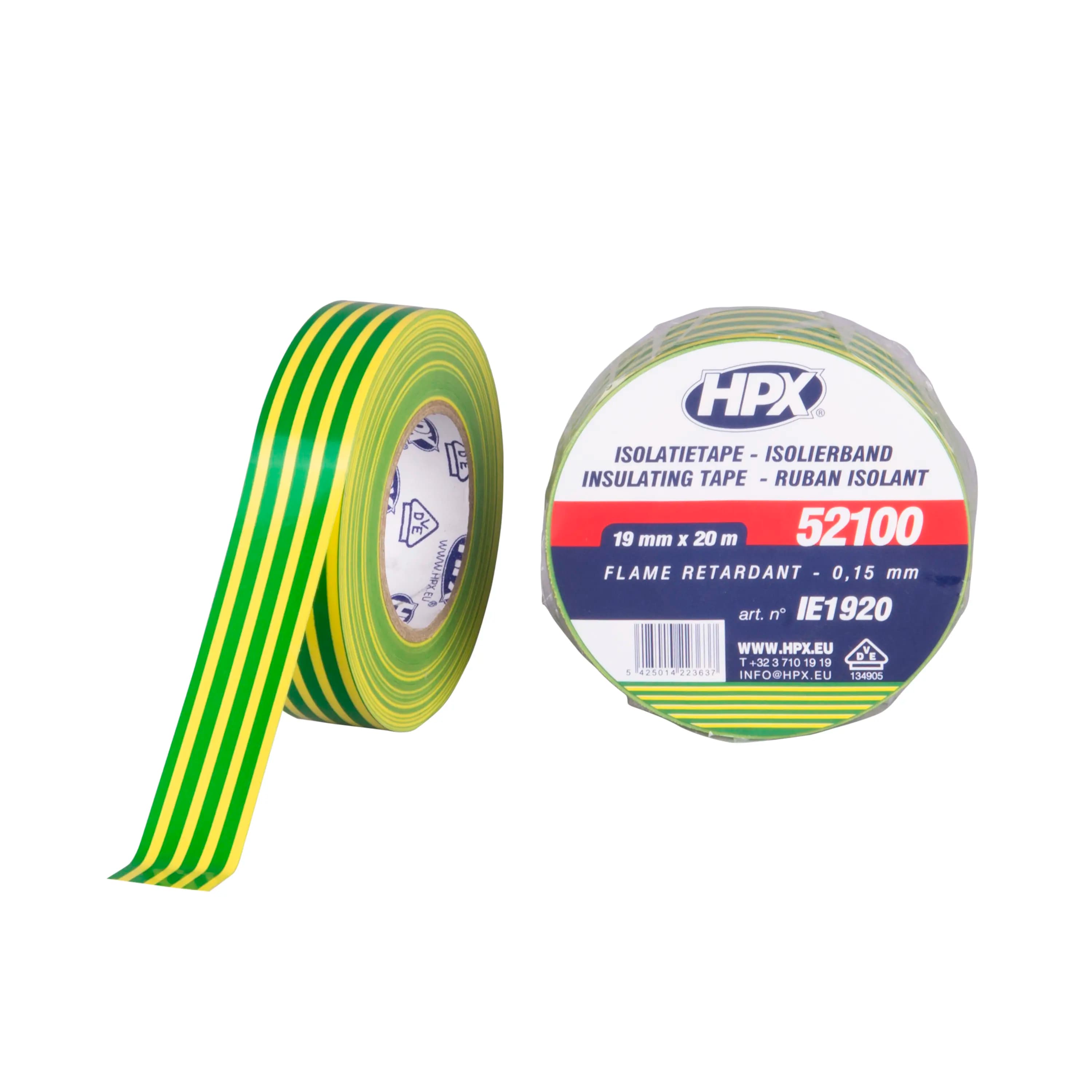 PVC isolatietape VDE - geel/groen 19mm x 20m
