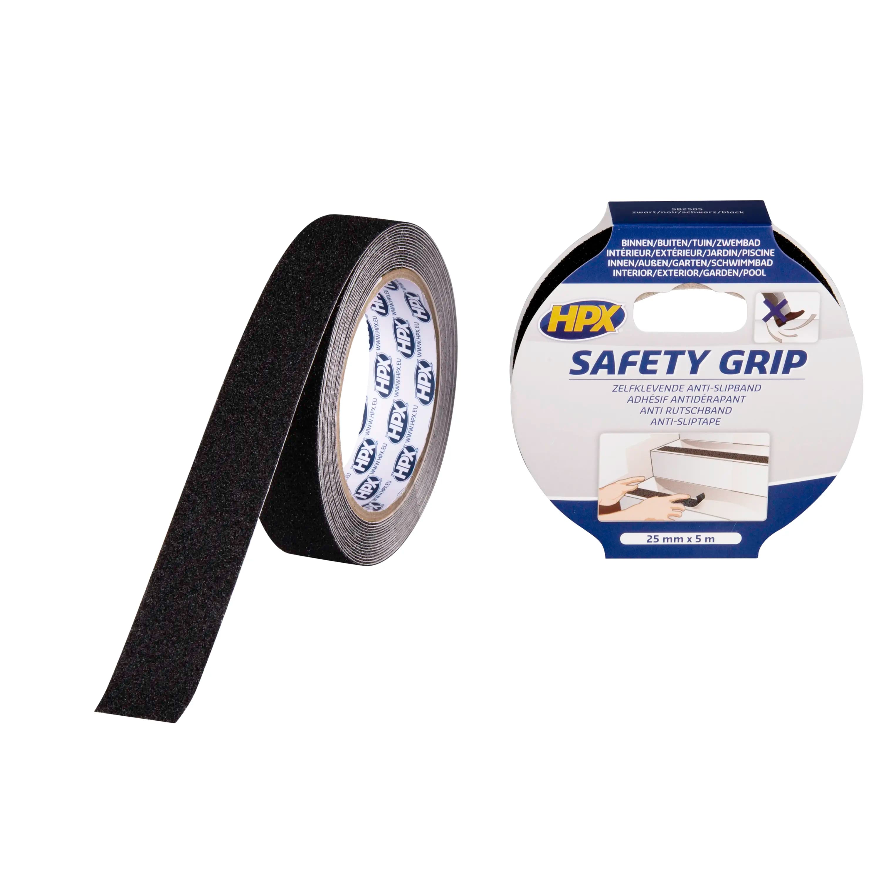 Non-slip tape - black 25mm x 5m