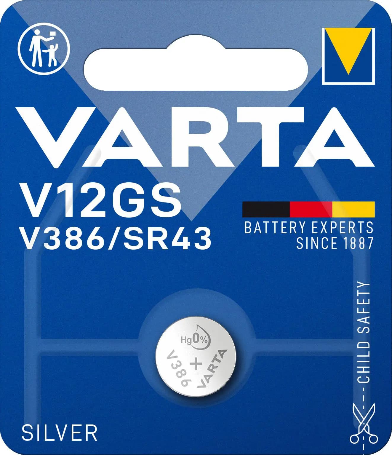 Varta V12GS / V386 / SR43 Silver Blister 1