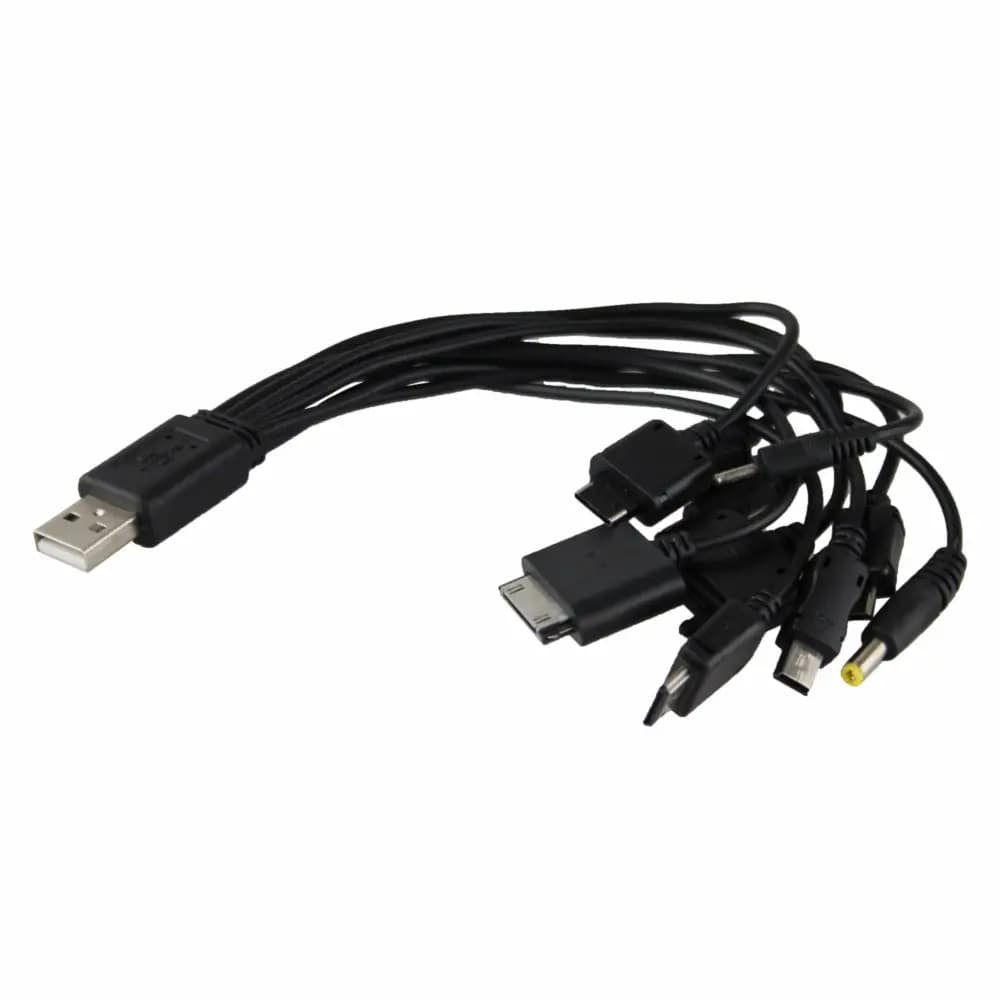 Data and charging cable USB Multicable black