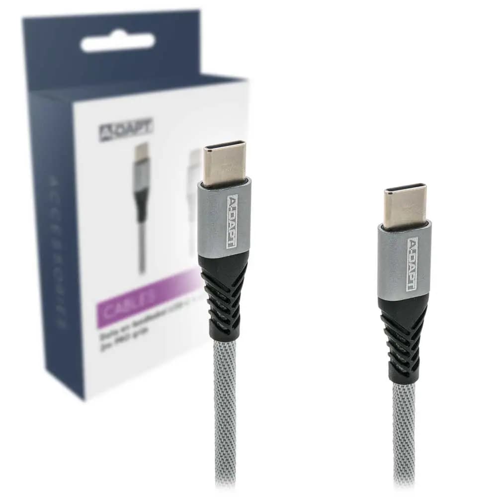 Data and charging cable USB-C > USB-C 2m PRO grey