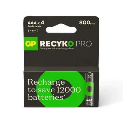 AAA Battery Rechargeable GP NiMH 800 mAh ReCyko Pro 1.2V 4 pieces