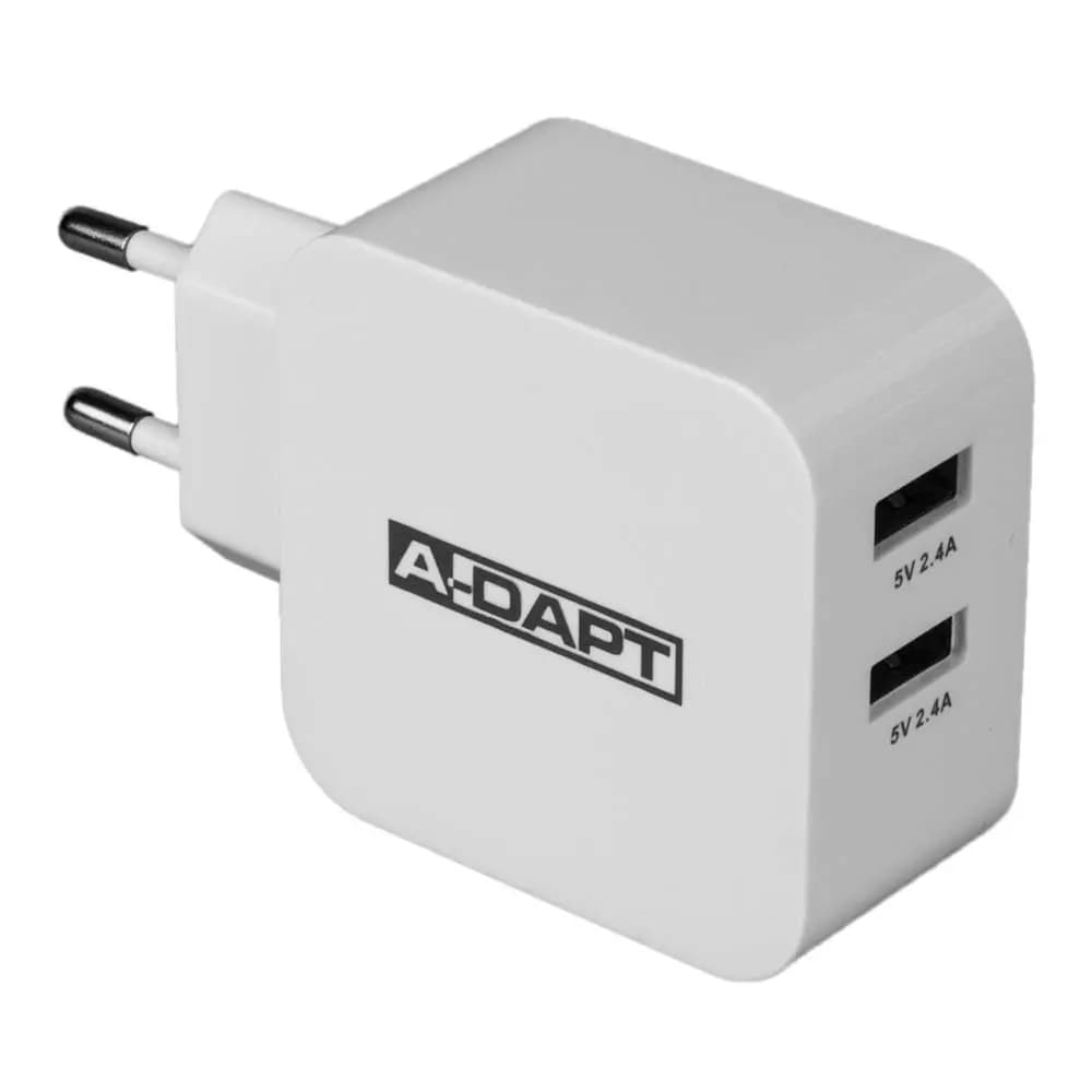 Home charger 2xUSB 4.8A Smart IC white