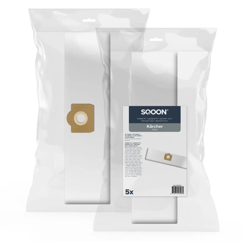 SQOON Vacuum cleaner bags suitable for Karcher WD3 / Rowenta Bully