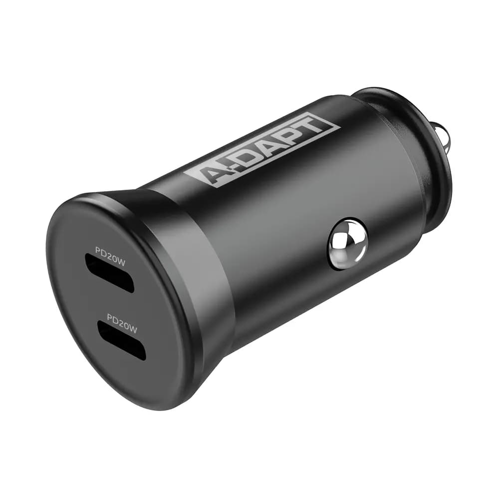 Car charger 2x USB-C Power Delivery 40W black