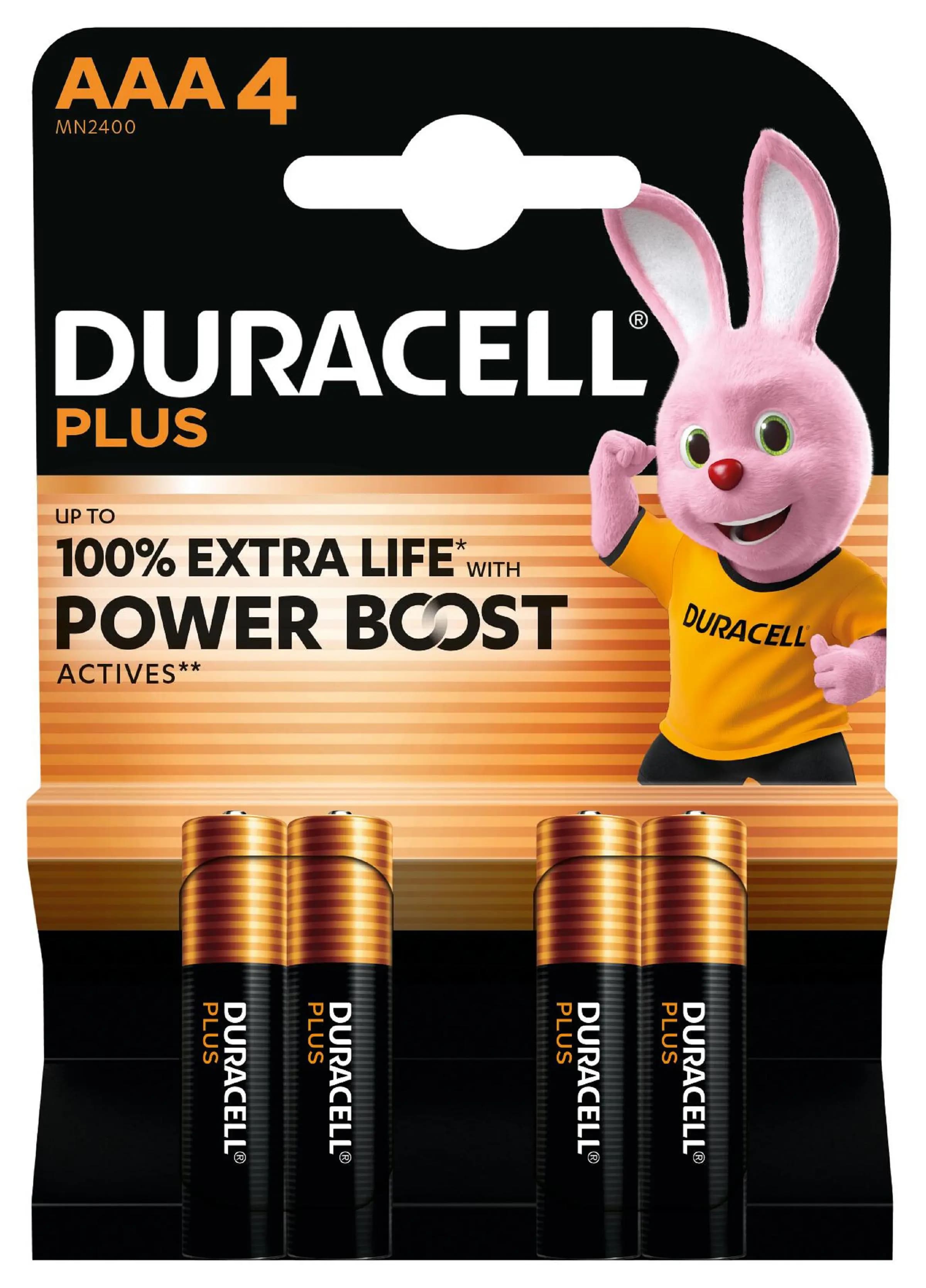 Duracell Plus Power Boost AAA 4-pack